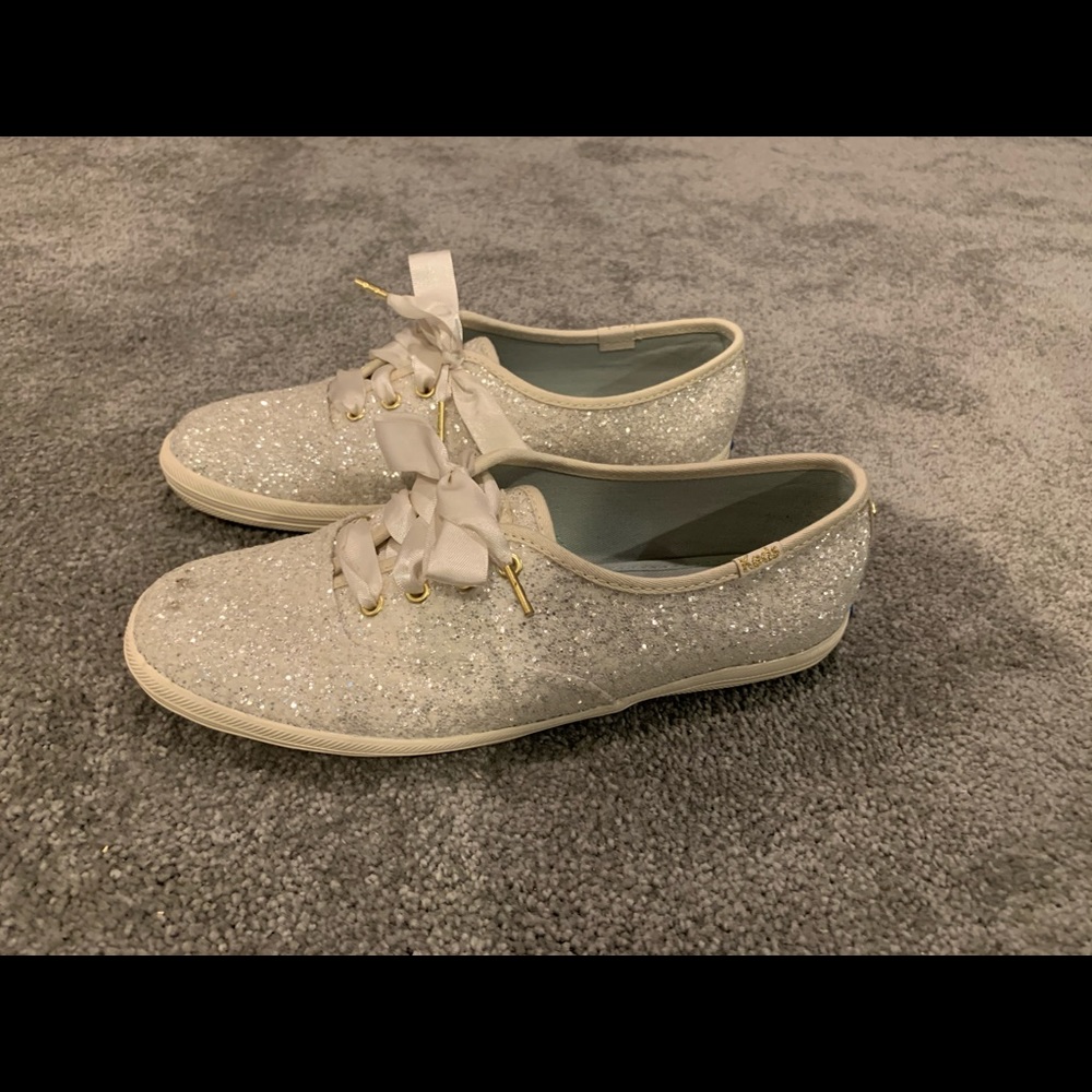keds x kate spade glitter sneakers in white